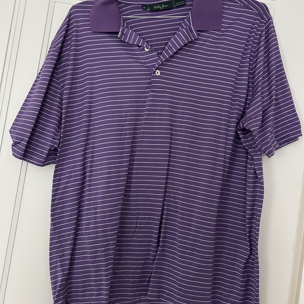 Bobby Jones Purple Polo Shirt with Stripes